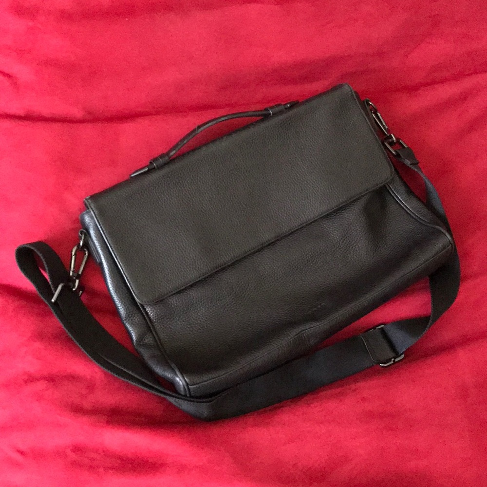 HUGO BOSS Leather Messenger Bag